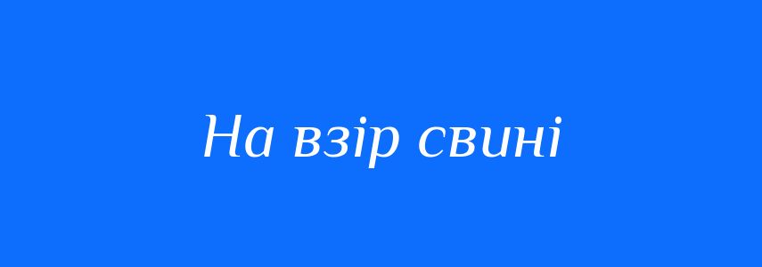 Синоніми до слова На взір свині