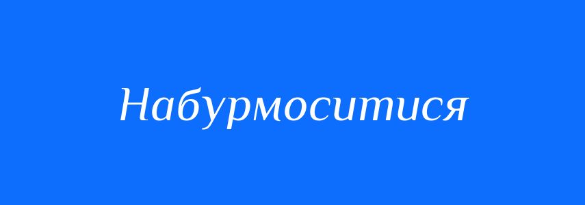 Синоніми до слова Набурмоситися