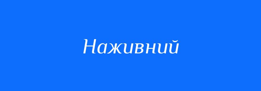 Синоніми до слова Наживний