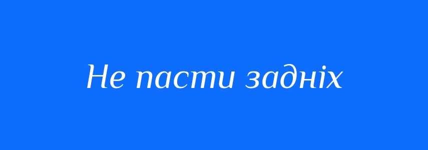 Синоніми до слова Не пасти задніх
