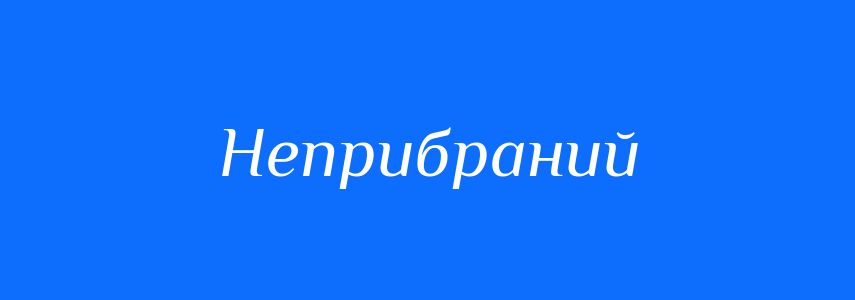 Синоніми до слова Неприбраний