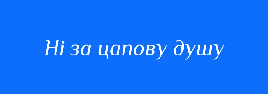 Синоніми до слова Ні за цапову душу