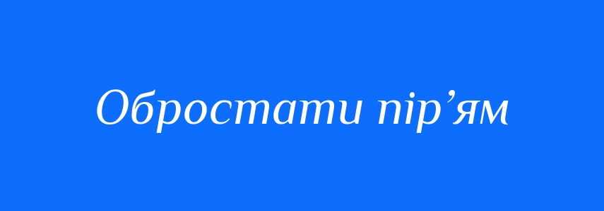 Синоніми до слова Обростати пір’ям