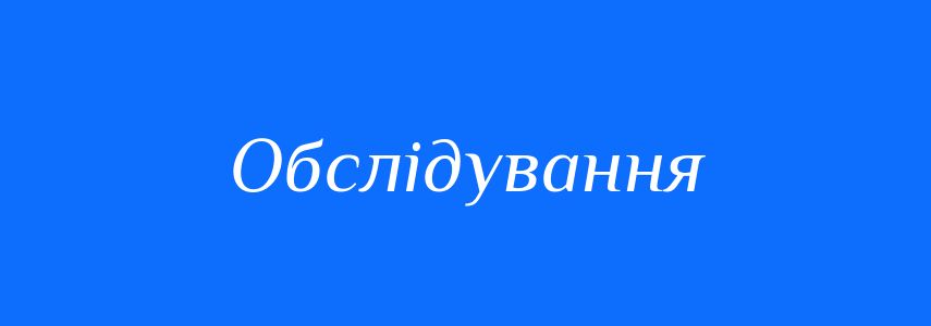 Синоніми до слова Обслідування
