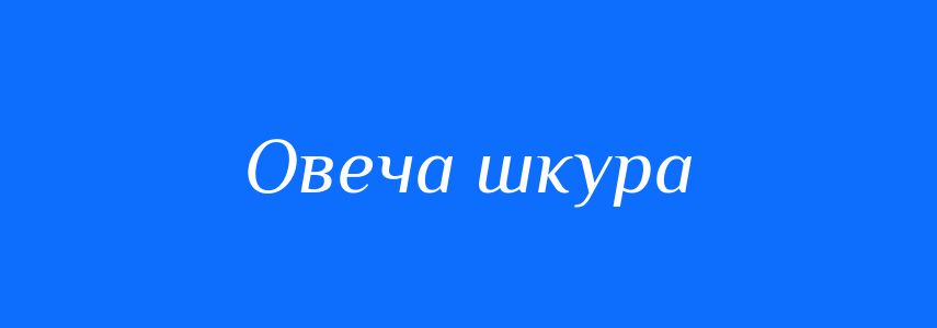Синоніми до слова Овеча шкура