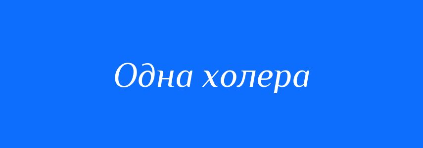 Синоніми до слова Одна холера