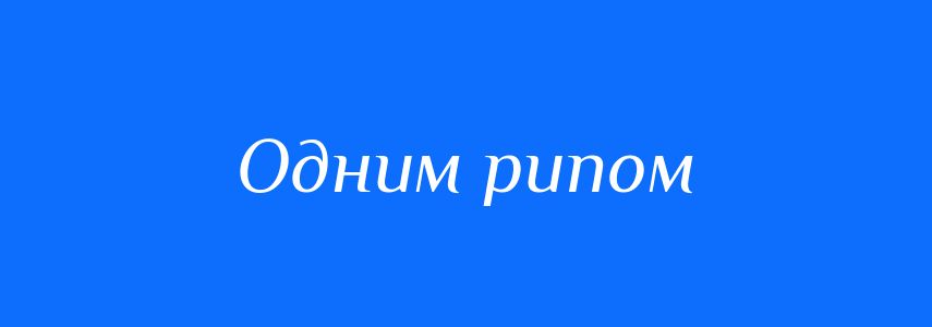 Синоніми до слова Одним рипом