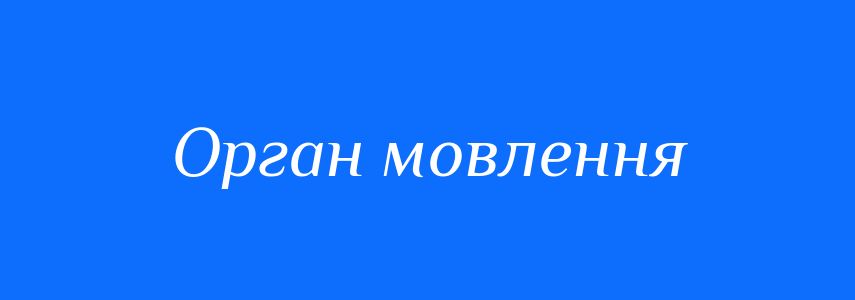 Синоніми до слова Орган мовлення