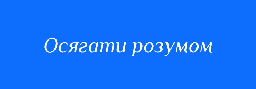 Синоніми до слова Осягати розумом