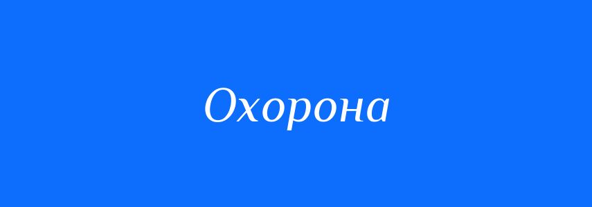 Синоніми до слова Охорона