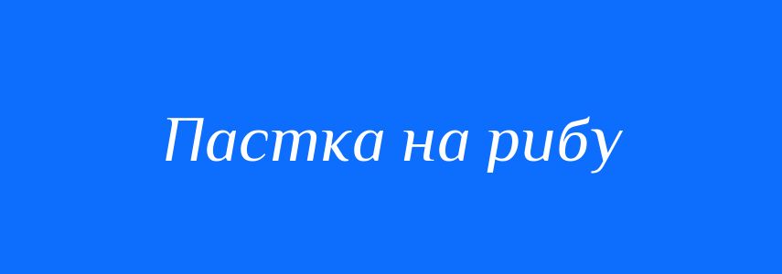 Синоніми до слова Пастка на рибу
