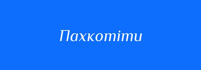 Синоніми до слова Пахкотіти