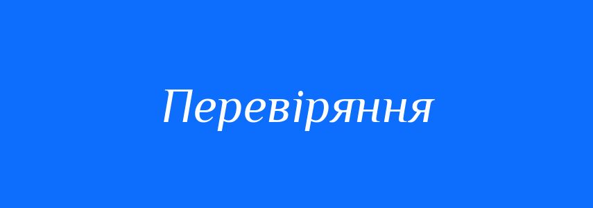 Синоніми до слова Перевіряння