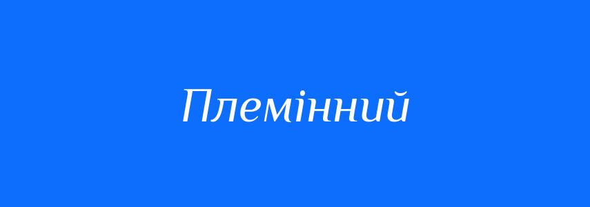 Синоніми до слова Племінний