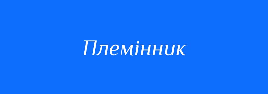 Синоніми до слова Племінник