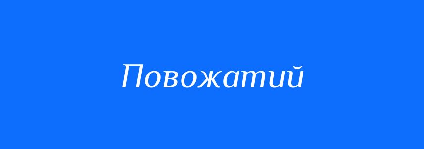 Синоніми до слова Повожатий