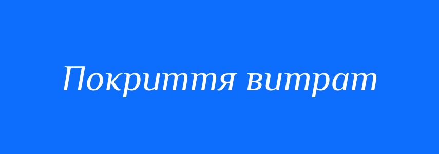 Синоніми до слова Покриття витрат