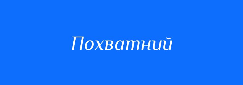 Синоніми до слова Похватний
