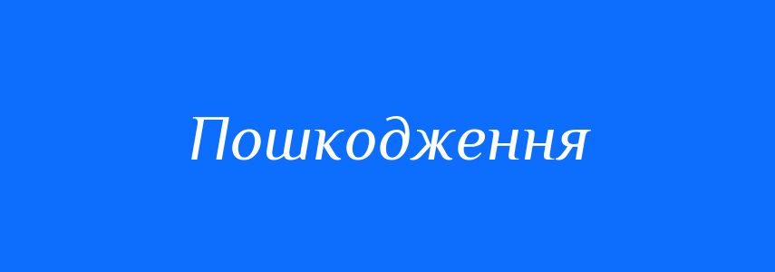 Синоніми до слова Пошкодження