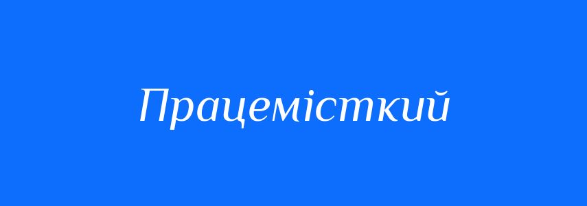 Синоніми до слова Працемісткий