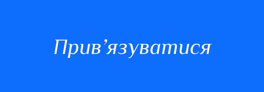 Синоніми до слова Прив’язуватися