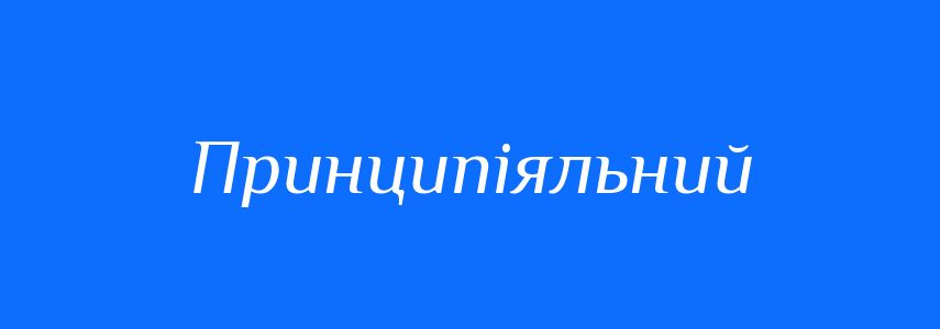 Синоніми до слова Принципіяльний