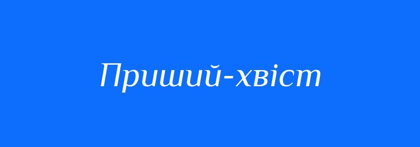 Синоніми до слова Приший-хвіст