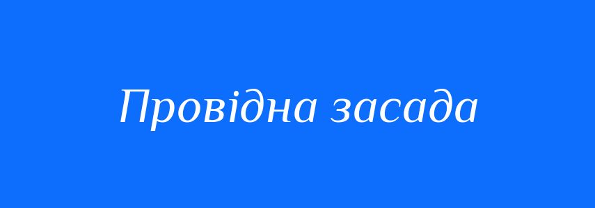 Синоніми до слова Провідна засада