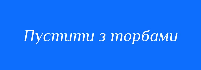 Синоніми до слова Пустити з торбами