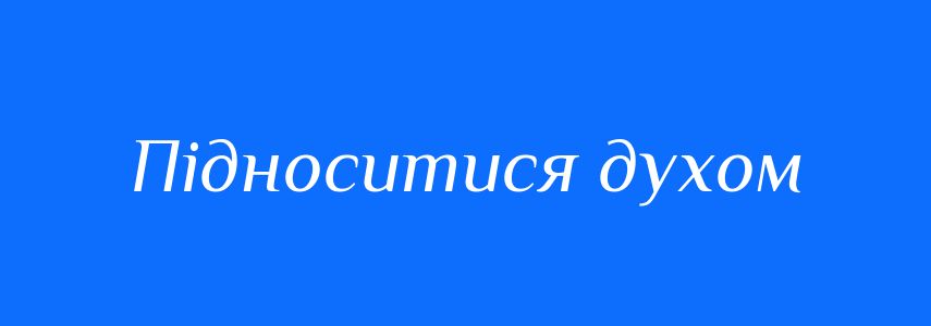 Синоніми до слова Підноситися духом