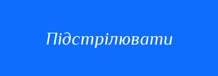 Синоніми до слова Підстрілювати