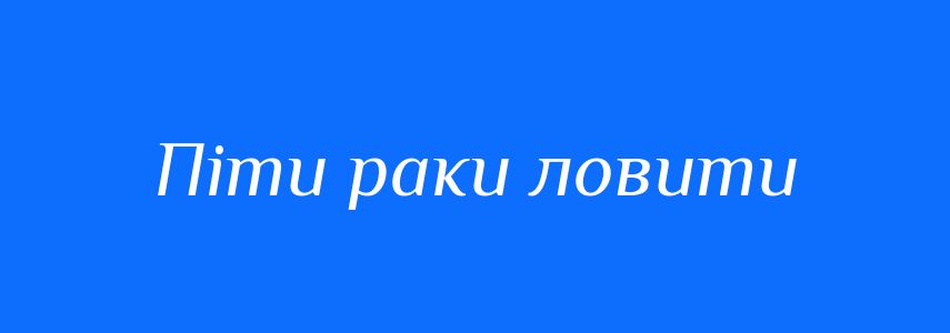 Синоніми до слова Піти раки ловити