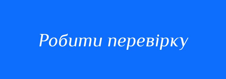Синоніми до слова Робити перевірку