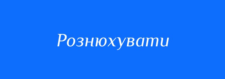 Синоніми до слова Рознюхувати