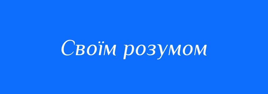 Синоніми до слова Своїм розумом