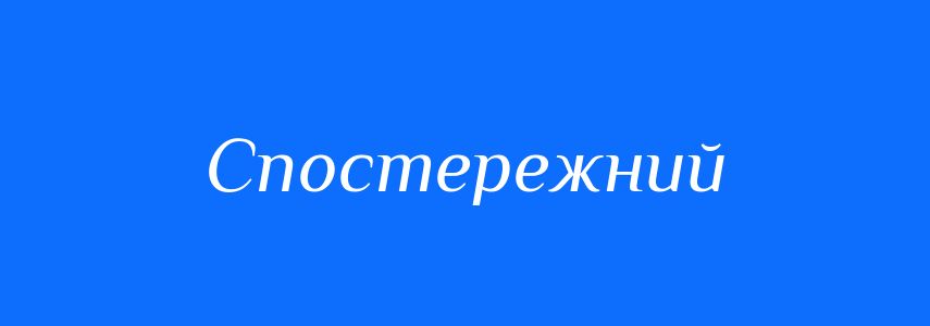 Синоніми до слова Спостережний