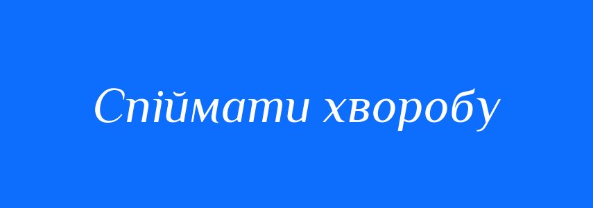 Синоніми до слова Спіймати хворобу