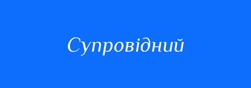 Синоніми до слова Супровідний