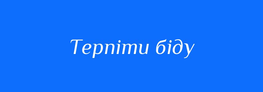 Синоніми до слова Терпіти біду