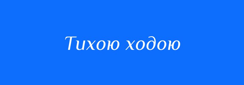 Синоніми до слова Тихою ходою
