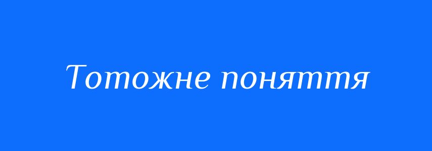 Синоніми до слова Тотожне поняття