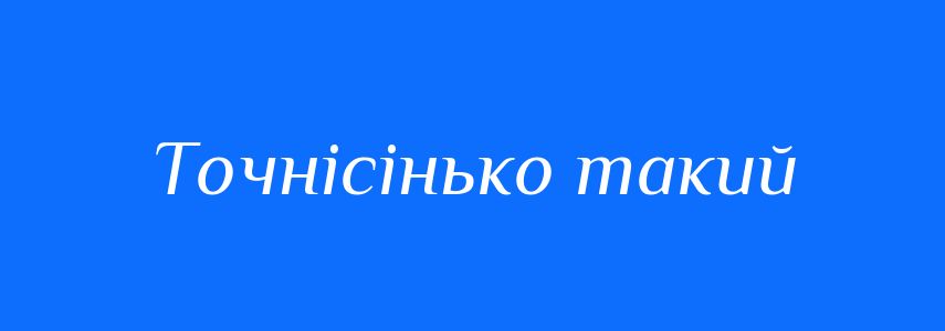 Синоніми до слова Точнісінько такий