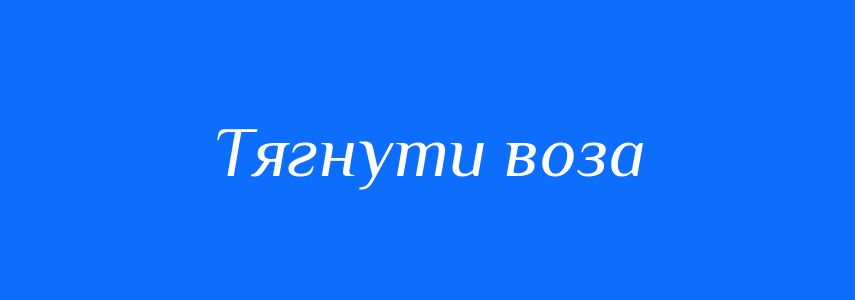 Синоніми до слова Тягнути воза