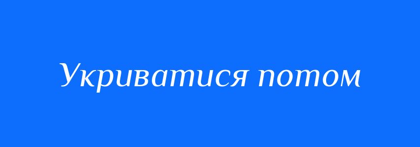 Синоніми до слова Укриватися потом