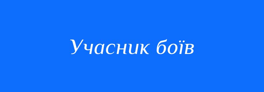 Синоніми до слова Учасник боїв