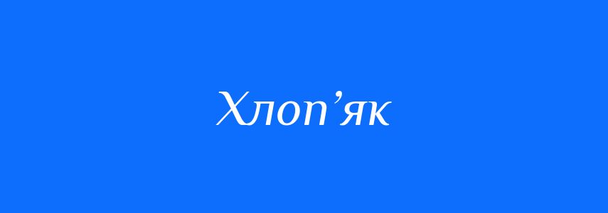 Синоніми до слова Хлоп’як