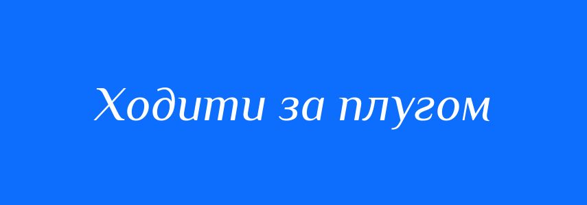 Синоніми до слова Ходити за плугом