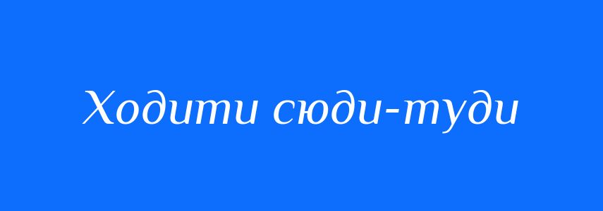 Синоніми до слова Ходити сюди-туди