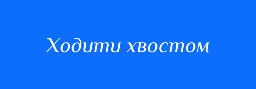 Синоніми до слова Ходити хвостом