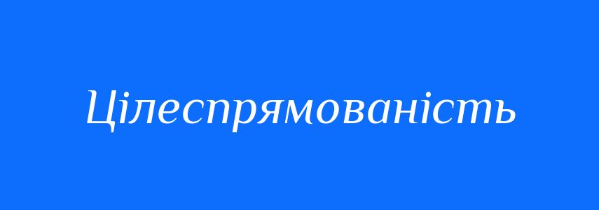 Синоніми до слова Цілеспрямованість